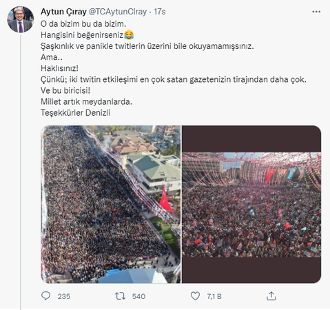 Aytun Çıray’ın Kocaeli mitingi fotoğrafı, gaf değilmiş!