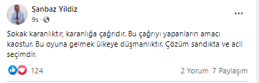 Şanbaz Yıldız: Sokak kaostur