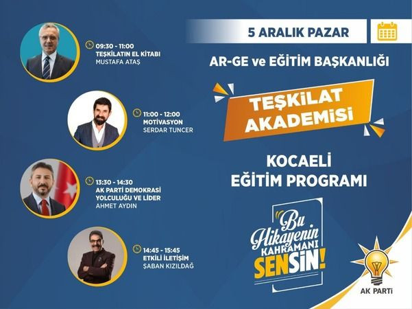 AKP Kocaeli’de Teşkilat Akademisi başlıyor!