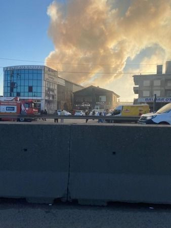 Can Pişmaniye'deki yangın havadan görüntülendi