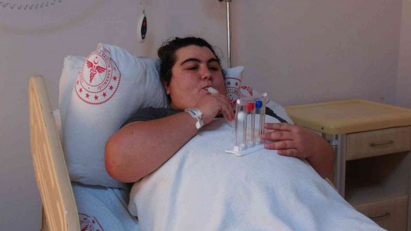 132 kiloydu, hayaline kamu hastanesinde kavuştu