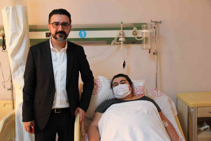 132 kiloydu, hayaline kamu hastanesinde kavuştu