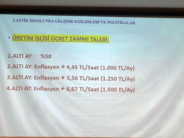 Lastik İş yüzde 50 zam istiyor!