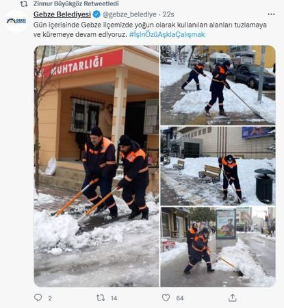 Sokak yıkama bitti Bu kez de kar temizliğiyle şov yaptılar!