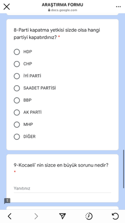 MHP Kocaeli’den evlere şenlik anket