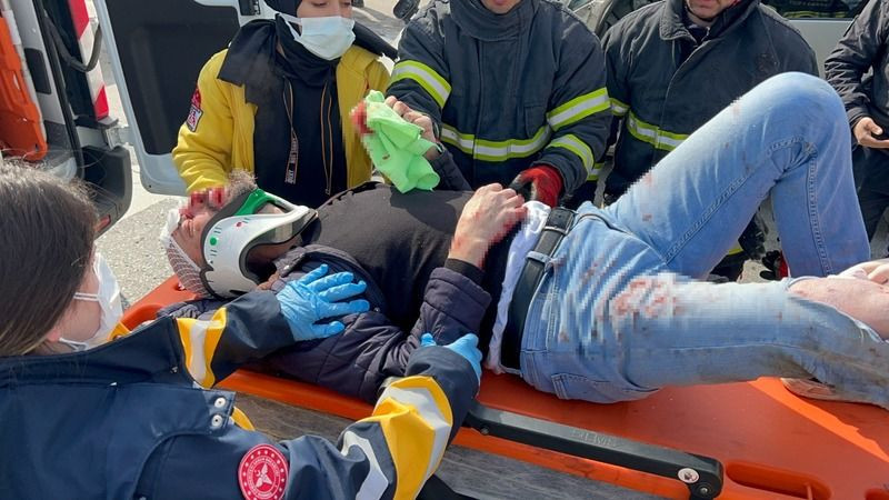 Tıra çarpan sürücü için SEFERBER OLDULAR