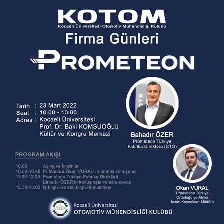 KOÜ Prometeon’la buluşacak