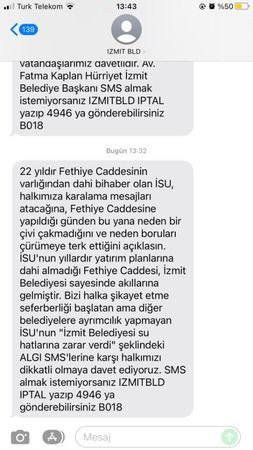 Belediye ve İSU arasında SMS savaşı başladı
