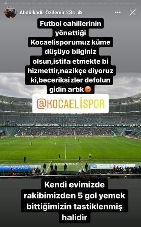 Ülkücü başkan Kocaelispor yönetimine verdi veriştirdi