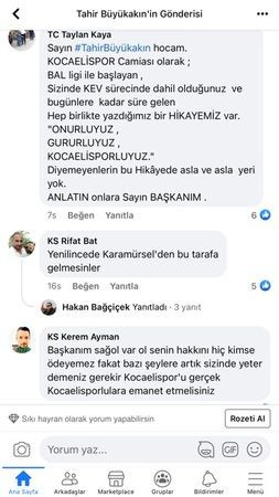 Taraftardan “Kocaelispor Büyükşehir’e bağlansın” önerisi