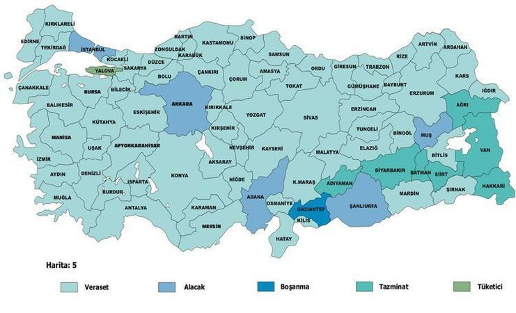 Türkiye’nin 'Dava Atlası' çıkarıldı. Kocaeli'de en çok hangi dava açıldı?