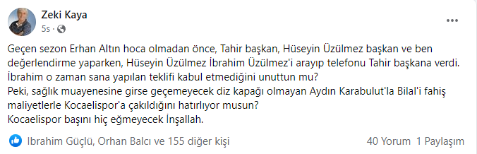 Üzülmez'i yalanladı: Sana yapılan teklifi kabul etmediğini unuttun mu?