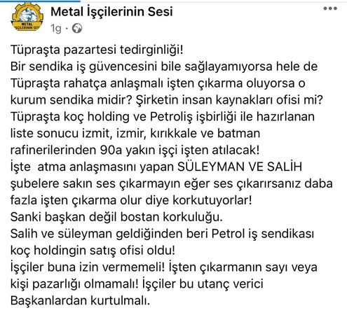 Tüpraş’la ilgili şok iddia! 90 işçi çıkartılıyor