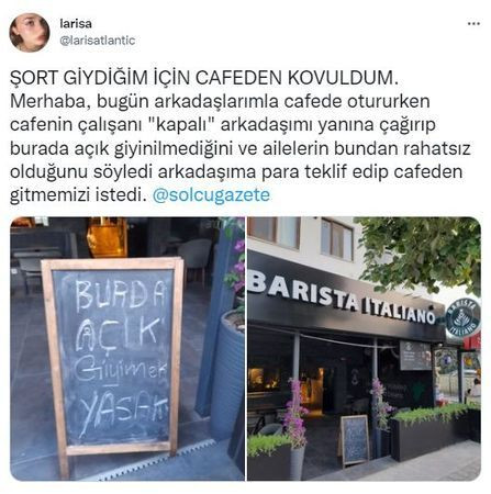 Kocaeli’de şort giydiği için KAFEDEN KOVULDU!