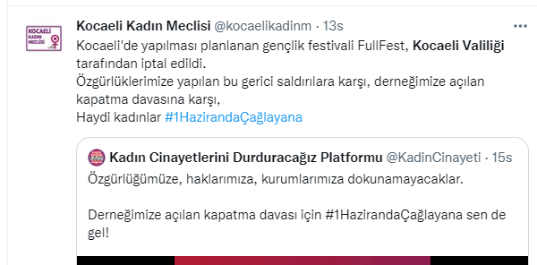 Festivali iptal eden Kocaeli Valiliği Türkiye gündeminde