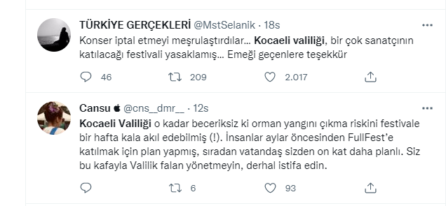 Festivali iptal eden Kocaeli Valiliği Türkiye gündeminde