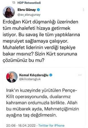 Erdoğan’ın PKK sorusuna, bu tweet cevap oldu
