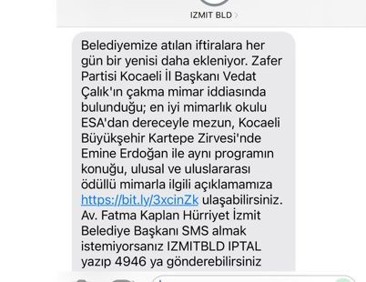CHP’li belediye SMS’te Erdoğan’ı referans gösterdi