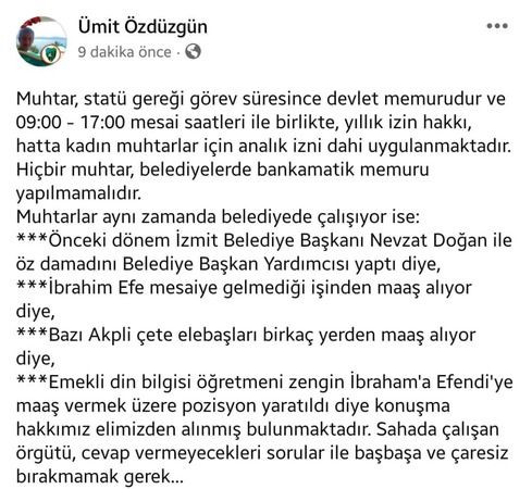 Hürriyet’e bir muhtar eleştirisi de kendi partilisinden geldi!