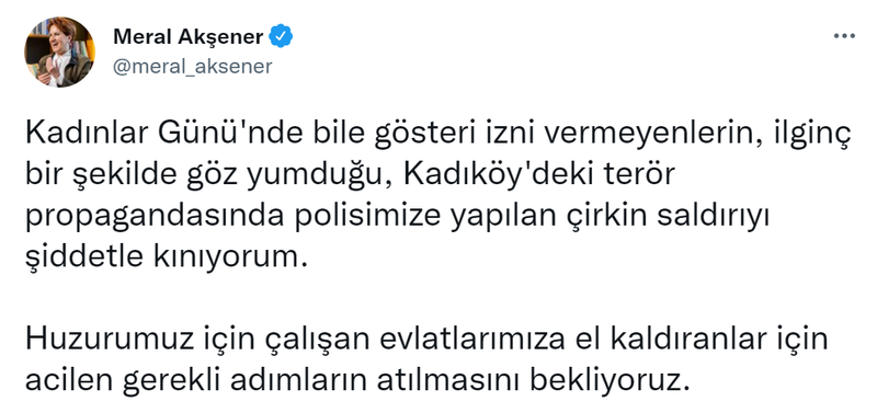 Akşener’den polise yumru tepkisi!