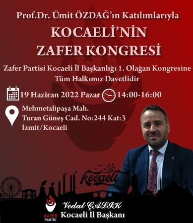 Ümit Özdağ, Kocaeli’ye geliyor