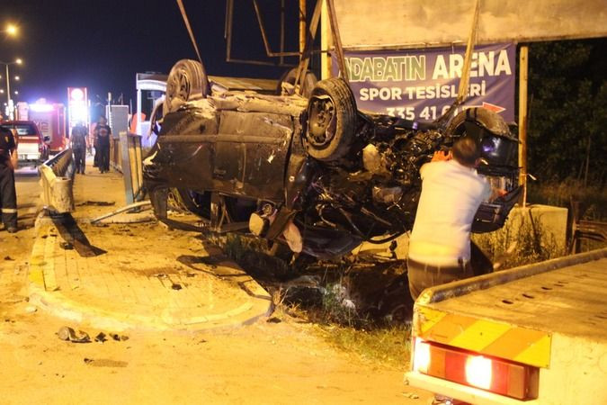 Otomobil takla attı: 1’İ AĞIR 4 YARALI