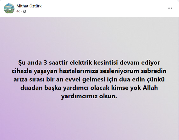 Muhtar, elektrik kesintisine karşı dua istedi!