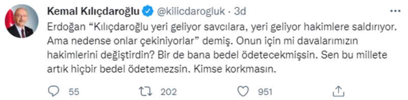 Kılıçdaroğlu’ndan Erdoğan’a hodri meydan