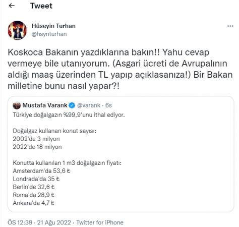 Bakan Varank'ın fatura hesabına vatandaşlardan tepki geldi
