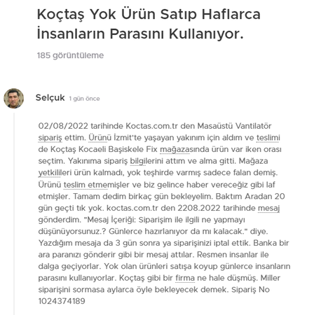 O mağaza ile ilgili şok iddia: Yok ürün satıp haftalarca insanların parasını kullanıyor