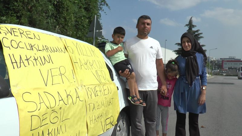 İşten çıkarılan şahıs ailesi ile eylem yaptı!