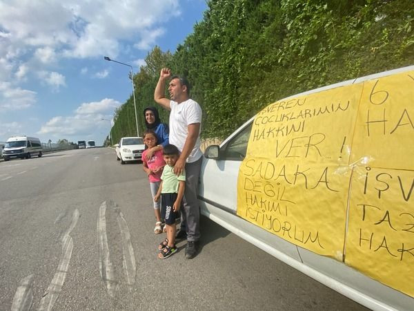 İşten çıkarılan şahıs ailesi ile eylem yaptı!