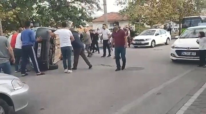 Araçta takla attı, burnu bile kanamadı!