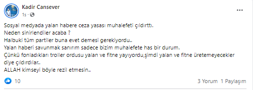 AKP’li isim yalan haberi yayıp, yalan habere cezayı övdü