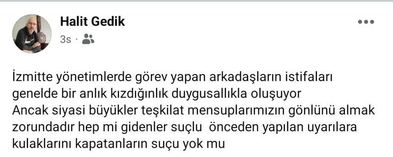 Bir AKP’li daha teşkilata bayrak açtı “Hep mi gidenler suçlu?”