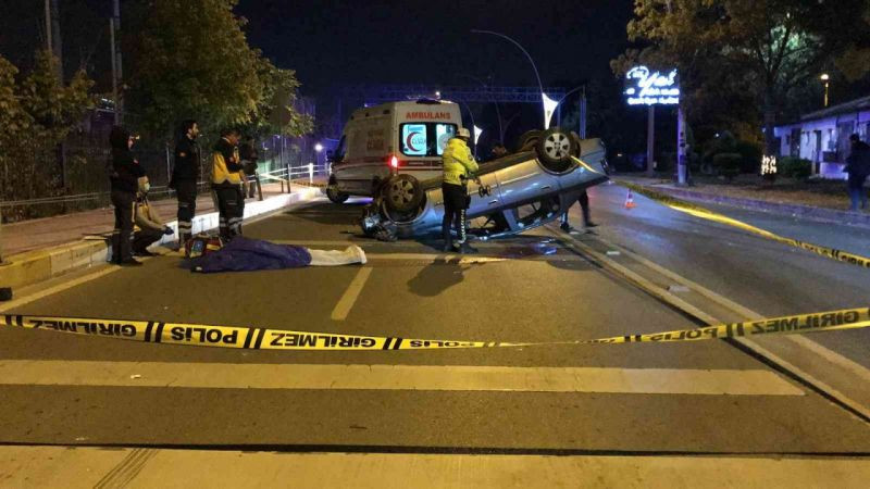 İzmit'te takla atan otomobilde can verdi