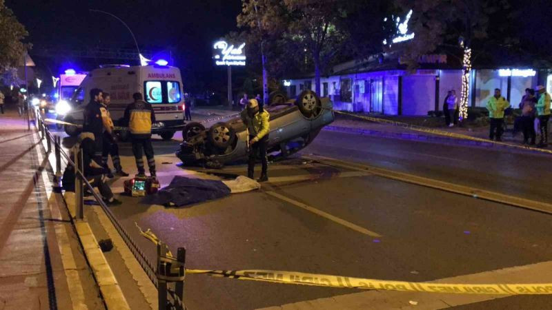 İzmit'te takla atan otomobilde can verdi