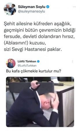 Süleyman Soylu’dan Lütfü Türkkan’a sert tepki: Aşağılık, hırsız, ablasının kuzusu...