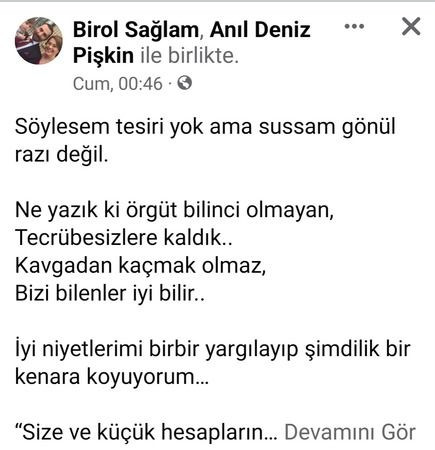 “Örgüt bilinci olmayan tecrübesizlere kaldık”