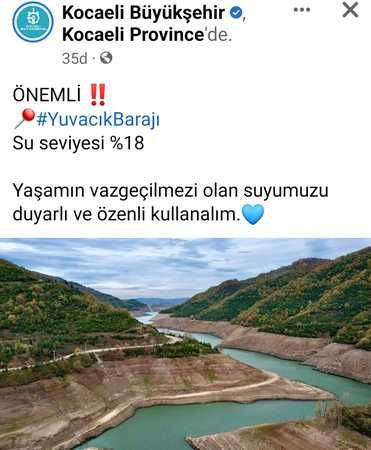 Barajda su oranı daha da düştü, Büyükşehir sosyal medyadan uyardı