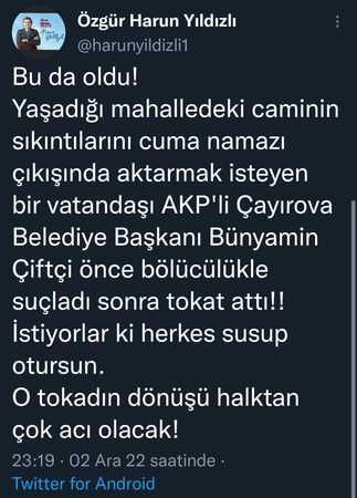'O tokadın dönüşü halktan çok acı olacak!"
