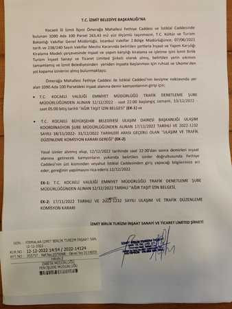 Emniyetin iznini ezdi geçti İzmit Belediyesi Vakıf İş Hanı’na geçit vermiyor!