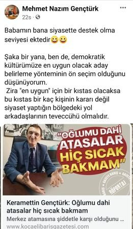 "Oğlumu dahi atasalar hiç sıcak bakmam" demişti, oğlundan cevap geldi