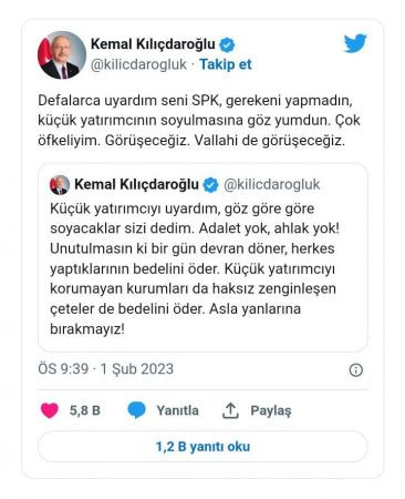 Kılıçdaroğlu'ndan SPK'ye sert çıkış