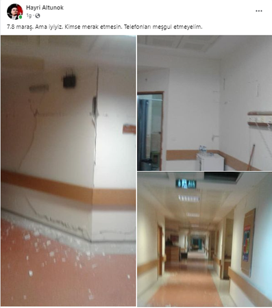 Uzun yıllar Kocaeli'deydi, Kahramanmaraş'ta duvarları çatlayan hastanede mahsur kaldı