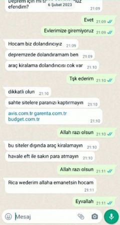 Depremzede olduğunu öğrenince dolandırmaktan vazgeçti