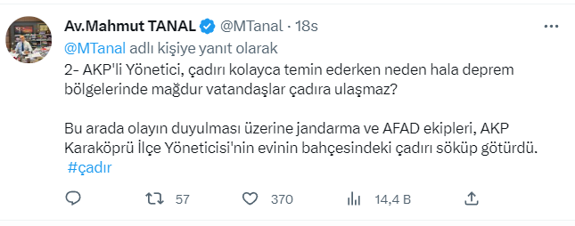 Villa bahçesinde AFAD çadırını görenler isyan etti