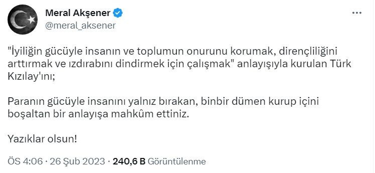 Kızılay’a tepki yağıyor