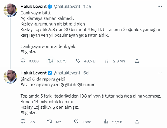 Ahbap, Kızılay’dan sadece çadır değil 14 milyon liralık gıda satın almış!