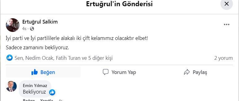 İYİ Partili başkandan SP’li yöneticiye “Bekliyoruz”